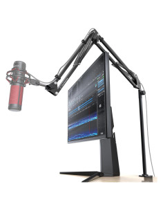 Brazo de Micrófono Plegable M01 Negro para Podcasting y Juegos