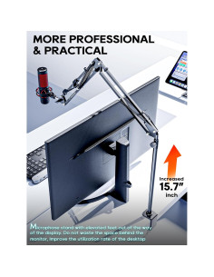 Brazo de Micrófono Plegable M01 Negro para Podcasting y Juegos 2