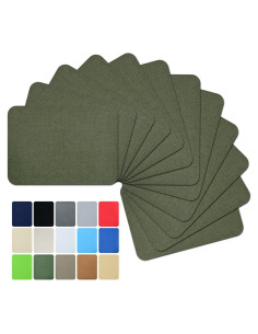 Parches Termoadhesivos Guokuai 12PCS Algodón Verde Militar 7.5x10.5cm