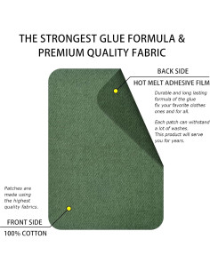 Parches Termoadhesivos Guokuai 12PCS Algodón Verde Militar 7.5x10.5cm 2