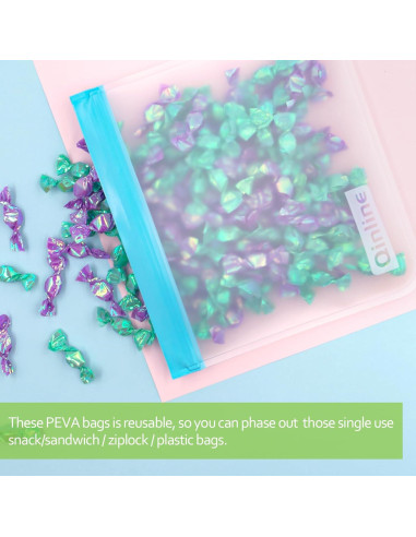 Bolsas de Almacenamiento Reutilizables Qinline - 10 Piezas 2 Galones