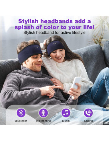 Auriculares Bluetooth para dormir ASIILOVI HF013 Púrpura