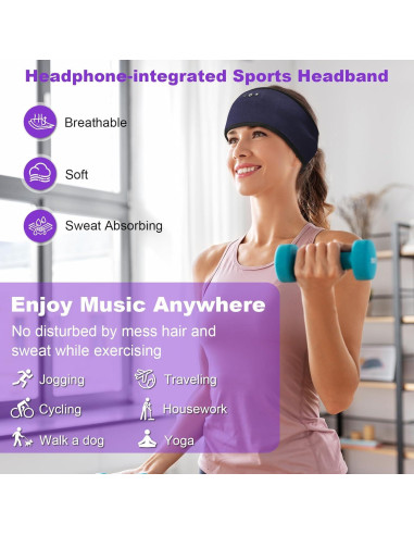 Auriculares Bluetooth para dormir ASIILOVI HF013 Púrpura