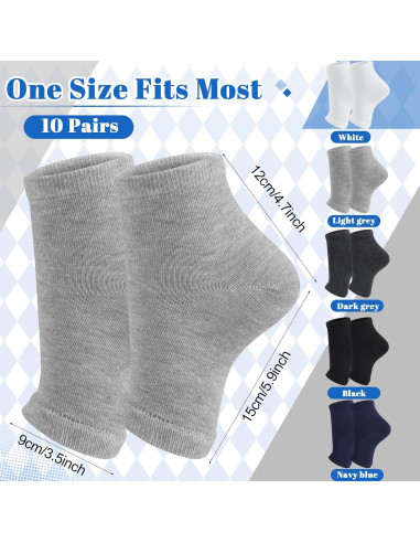 10 Pares de Calcetines Abiertos para Hombre Algodón Sin Dedos