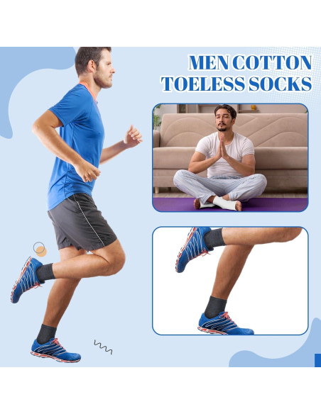 10 Pares de Calcetines Abiertos para Hombre Algodón Sin Dedos