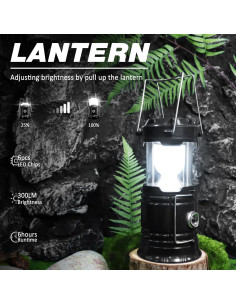 Linterna Solar LED Plegable DIBMS 300LM Recargable USB 2