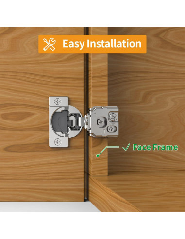 Paquete de 10 bisagras ocultas Chibery 1" cierre suave níquel