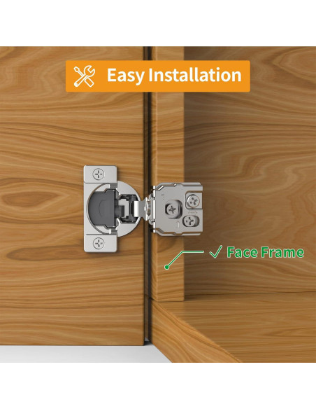 Paquete de 10 bisagras ocultas Chibery 1" cierre suave níquel