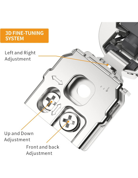 Paquete de 10 bisagras ocultas Chibery 1" cierre suave níquel