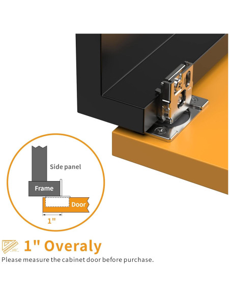 Paquete de 10 bisagras ocultas Chibery 1" cierre suave níquel