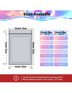 Paquete de 100 Bolsas Mylar NIKUY 7.11 x 10.16 cm Reutilizables 2