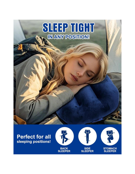 Almohada Inflable Kampair Azul Ultraligera para Camping