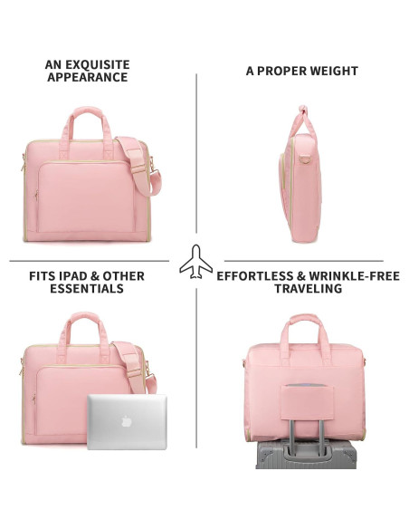 Bolsa de Ropa de Viaje Seyfocnia Rosa con Correa Ajustable