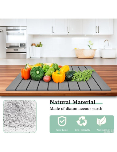 Alfombrilla de Secado Diatomácea MGY 40x30cm Gris Absorbente