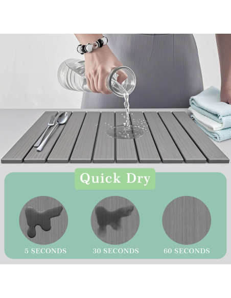 Alfombrilla de Secado Diatomácea MGY 40x30cm Gris Absorbente