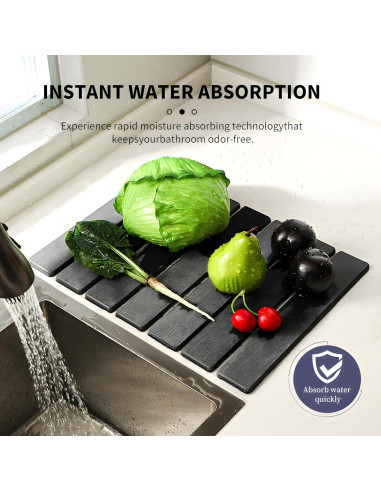 Alfombrilla de Secado Diatomácea MGY 40x30cm Gris Absorbente