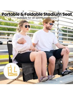 Silla de Estadio Portátil Maeytau MY-BleST-BLK con Cojín Acolchado 2