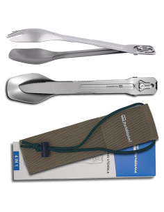 Set de Utensilios de Camping 4 en 1 PortableAnd - Acero Inoxidable