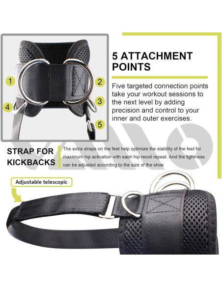 Tobilleras Ajustables VAIIO para Ejercicio de Piernas - Neopreno