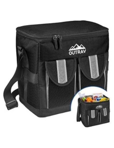 Enfriador Suave Aislado Outrav 30 Latas Negro Plegable