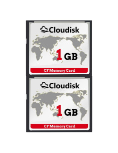 Paquete de 2 Tarjetas Compact Flash 1GB Cloudisk para DSLR