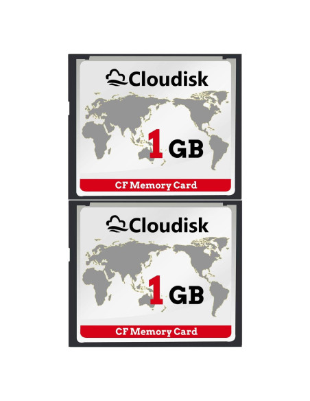 Paquete de 2 Tarjetas Compact Flash 1GB Cloudisk para DSLR