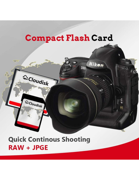 Paquete de 2 Tarjetas Compact Flash 1GB Cloudisk para DSLR