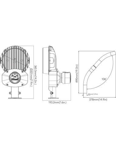 Luz LED de Crepúsculo a Amanecer Superior Lighting 80W 12000 Lúmenes