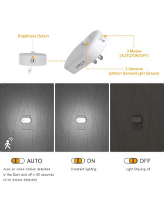Luz Nocturna LED Lyridz con Sensor de Movimiento 1-120LM - Paquete de 6 2