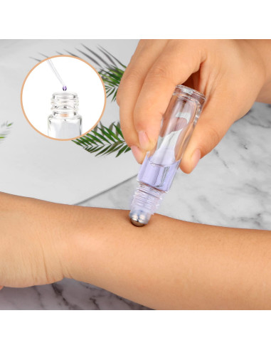 Botellas de vidrio 10ml con tapa de bambú - 12pcs