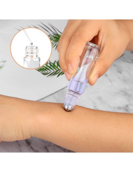 Botellas de vidrio 10ml con tapa de bambú - 12pcs