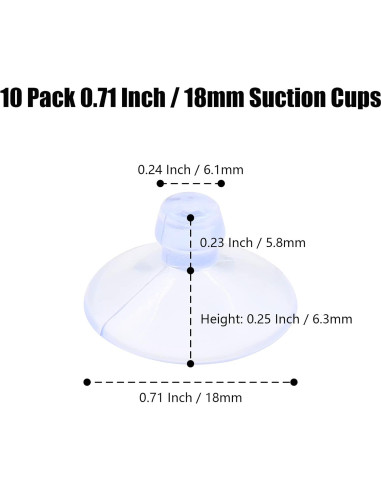 Paquete de 10 Ventosas Transparentes Qjaiune 18mm para Muebles