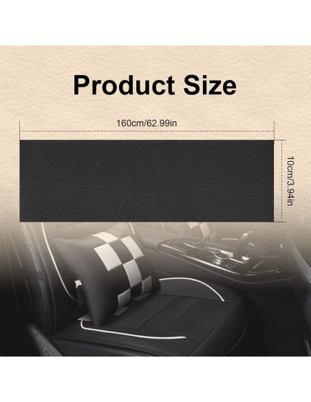 Parche de Reparación de Cuero Autoadhesivo KEVWR 10x160cm Negro