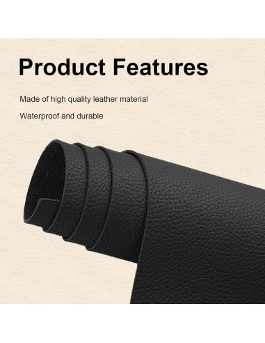 Parche de Reparación de Cuero Autoadhesivo KEVWR 10x160cm Negro