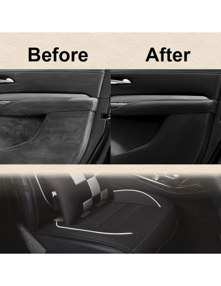 Parche de Reparación de Cuero Autoadhesivo KEVWR 10x160cm Negro