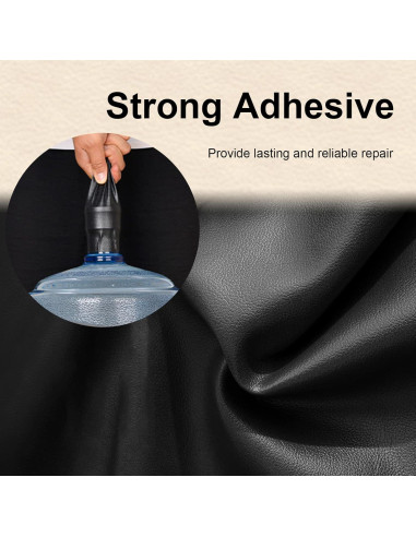 Parche de Reparación de Cuero Autoadhesivo KEVWR 10x160cm Negro