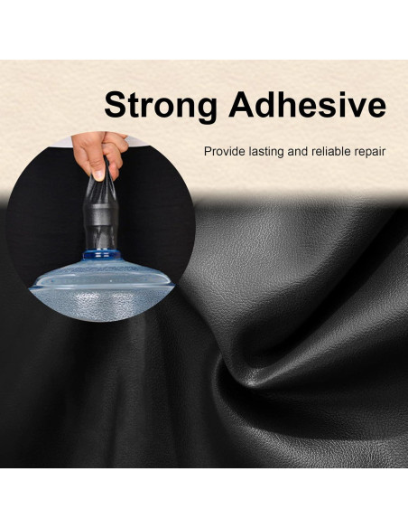 Parche de Reparación de Cuero Autoadhesivo KEVWR 10x160cm Negro