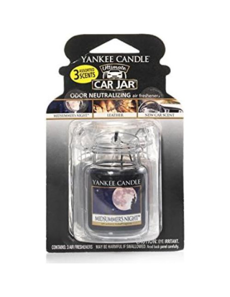 Ambientadores de Auto Yankee Candle 3-Pack Cuero Noche Verano Ambientadores de Auto Yankee Candle 3-Pack Cuero Noche Verano