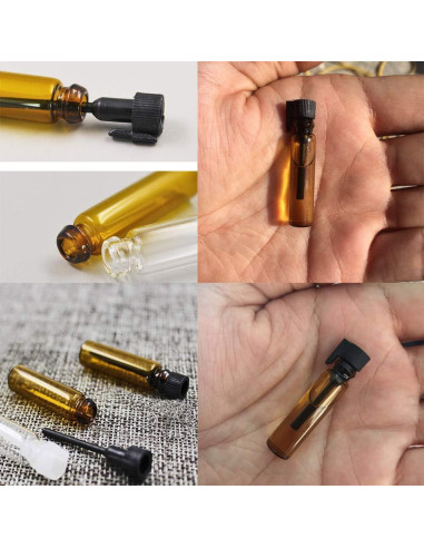 Botellas de Vidrio Ámbar 1ml Elfenstall - 100pcs + 10 Pipetas