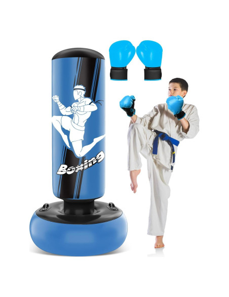 Bolsa de Boxeo Inflable YORWHIN 165 cm con Guantes para Niños
