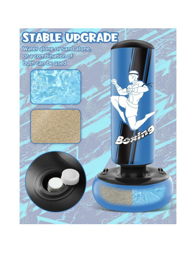 Bolsa de Boxeo Inflable YORWHIN 165 cm con Guantes para Niños