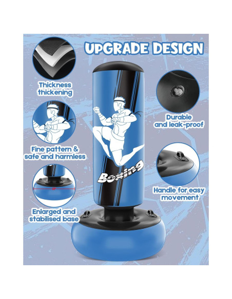 Bolsa de Boxeo Inflable YORWHIN 165 cm con Guantes para Niños