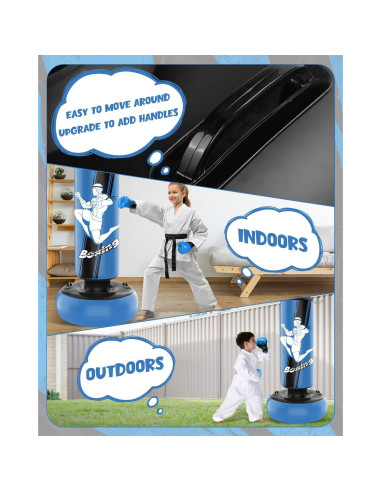 Bolsa de Boxeo Inflable YORWHIN 165 cm con Guantes para Niños