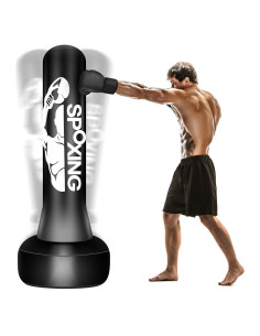 Saco de Boxeo Pesado Vobab 177.8 cm con Soporte y Guantes