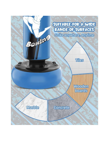 Bolsa de Boxeo Inflable YORWHIN 165 cm con Guantes para Niños