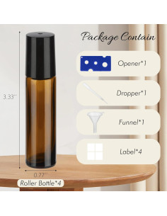 Botellas de Aceite Esencial 10ml GIVITASOT Pack 4 Marrón 2