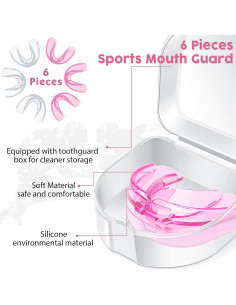 TOODOO 6 Protectores Bucales para Niños Fútbol Boxeo Rosa 2