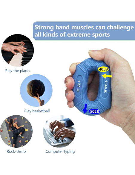 Entrenador de Fuerza de Agarre WithFlying - Silicona 18-36 kg