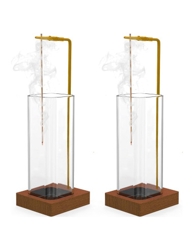 Juego de 2 Soportes para Incienso Hadwoer de Vidrio