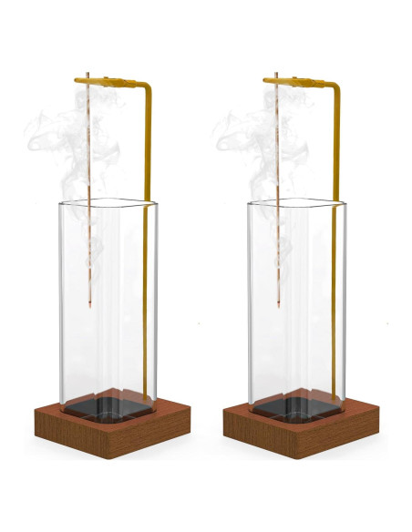 Juego de 2 Soportes para Incienso Hadwoer de Vidrio